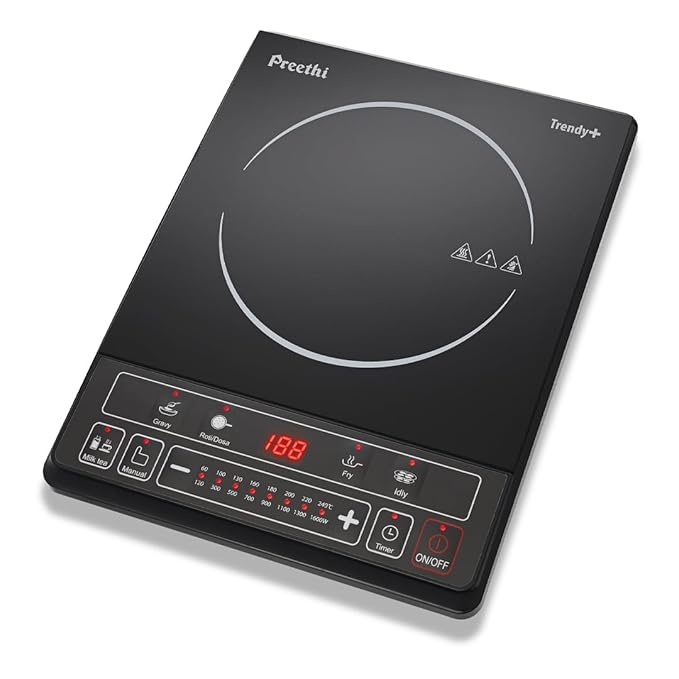 Preethi Trendy Plus 116 Induction Cooktop, 1600-Watt Electric Stove, Soft Touch Button